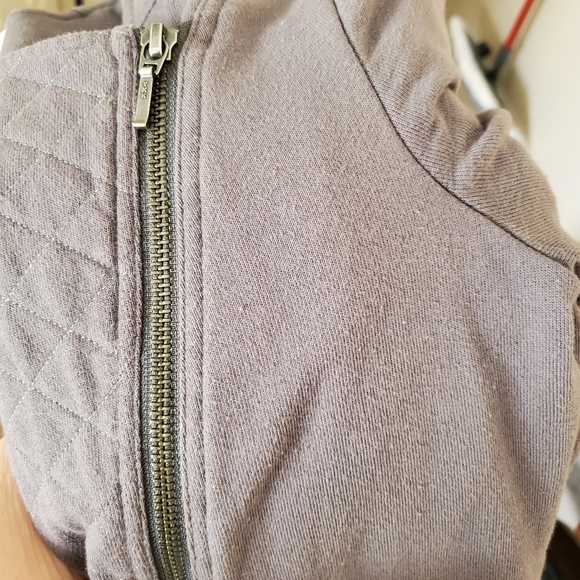 SOFT by Joie XS Quilted Moto Knit‎ Jacket Gray Asymmetrical Zipper Long Sleeve - Picture 9 of 9